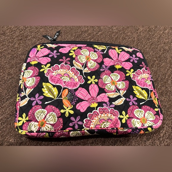 Vera Bradley Pirouette Pink Colorful Floral Print Laptop Bag School Backpack - Picture 1 of 5